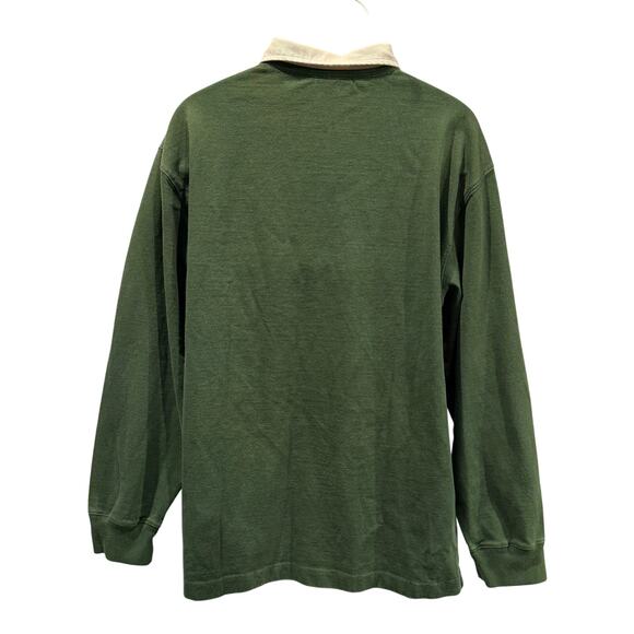 VINTAGE Y2K Gap Classic 100% Cotton Rugby Shirt in Forest Green Size XXL - Picture 3 of 6